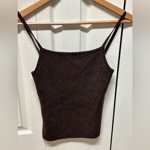It's Our Time Brown Glitter Camisole